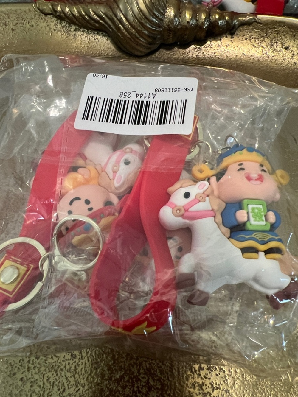 #1886* 2 Cute Red Lucky Child Keychain Toy - Kids Toys - Picture 3 of 12